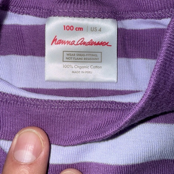 Hanna Andersson Lavender and Purple Striped Long Sleeve Tee - Picture 2 of 3